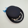 Chap&eacute;u cerimonial personalizado da pol&iacute;cia, chap&eacute;u formal de desfile com emblema bordado e cord&atilde;o tran&ccedil;ado