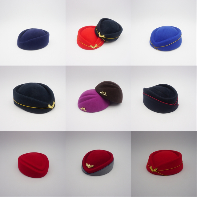 Gorros de azafata para uniformes de aerol&iacute;neas